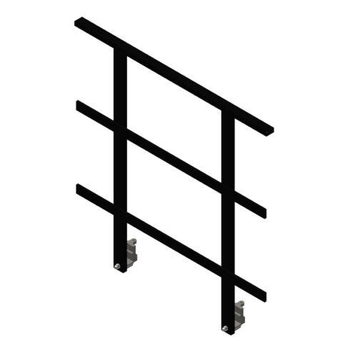 Geländer für BÜTEC-Bühnenelement mit Befestigung 1m, 2m oder für Treppe