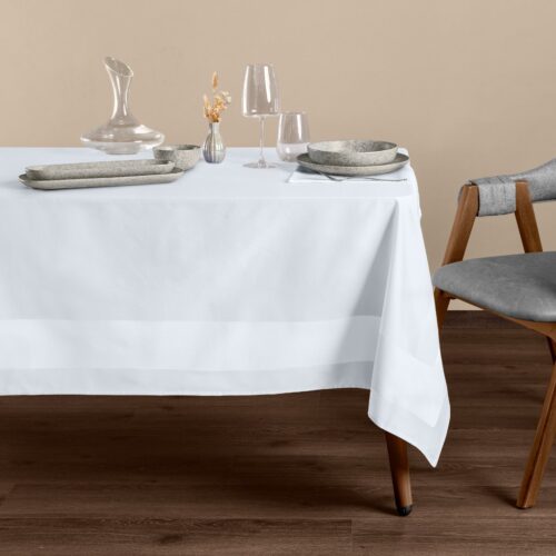 Tischtuch eckig, weiß, 220x130 cm